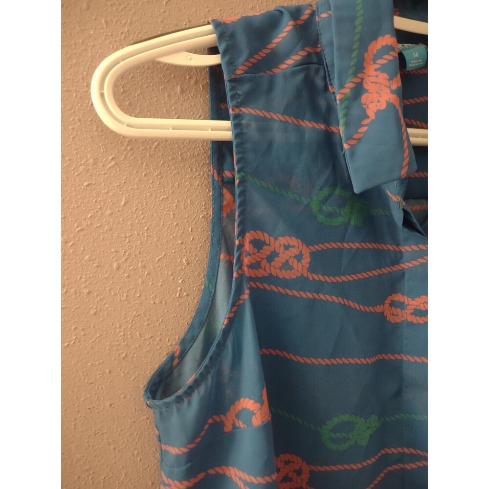 L’amour Nanette Lepore Women’s Sleeveless Blouse Nautical Print Blue Size M - Picture 4 of 11